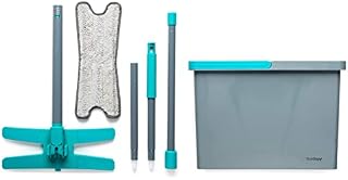 Beldray LA071477EU7 Pet Plus+ Mop and Bucket Set, Built-In Wring Function, Extends to 132 cm, Suitable for Hard Floors, Great Floor Cleaner for Corners and Hard to Reach Areas, TPR X-Shape