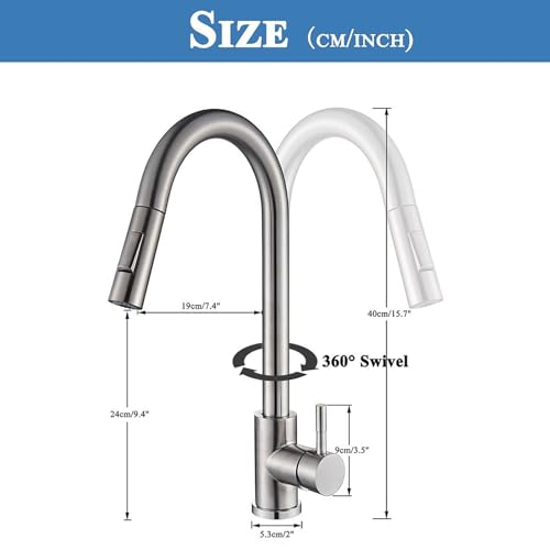 TINICO Torneira de Cozinha com Sensor de Toque, Torneira de pia Pulverizador Extraível, 2 Modos de P