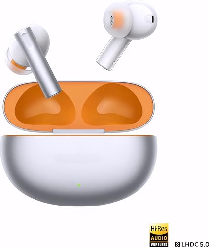 Image of [Original] Buds for Realme Air 6 Buds | 50dB Active Noise Cancellation, Hi-Res LHDC Audio,12.4mm Dynamic Bass Driver,6 Mic Clear Voice Calls, 51,IP55 Waterproof,TWS for Apple & Android (Flame Silver)