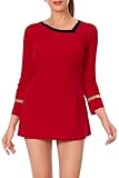 Zhinina Adult Shirt Dress Women Long-Sleeve Uniform Bodycon Top Classic Cosplay Costume Movie Work Clothes Outfit Red