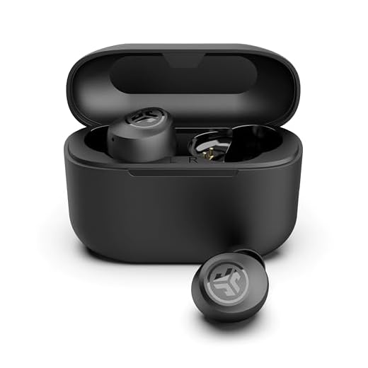 JLab Go Air Pop+ Auriculares Inalambricos Bluetooth, Wireless Earbuds 35+ Horas Rendimiento con Caja de Carga - Audifonos Bluetooth Inalambricos con Micrófono, Dual Connect, App, Negro Medianoche