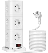 DEWENWILS Steckdosenleiste mit USB, 13Fach Mehrfachsteckdose mit Schalter, 5M Kabel, Abnehmbarer ...