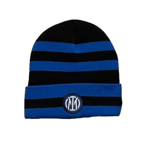 Stemma ricamato CALCIOGADGETS Berretto INTER UFFICIALE Logo Nuovo 2021 Cuffia Cappello Cappellino Invernale Ricamato Nerazzurro Righe CUFINSTNA