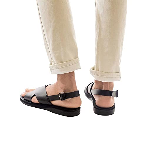 Elan Buckle - Leather Thick Strap Sandal - Mens Sandals 5