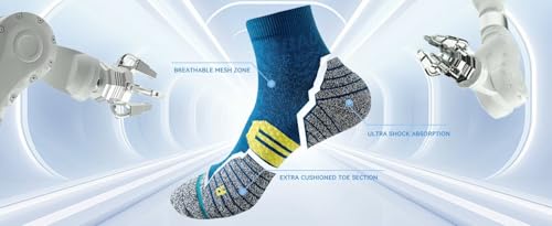 Coolmax Compression Running Gym Hiking Basketball Athletic Crew Socks AntiBlister Cushioned Support4