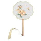 Artisanat exquis : cet éventail rond double face dispose d'une broderie complexe Suzhou, mettant en valeur le riche patrimoine de l'artisanat traditionnel qui ajoute un charme unique à son design.