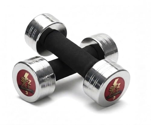 Image of SFZ Steel Chrome Dumbbells Set With Cushion Grip 2kg to 10kg [Pack of Two] (3)