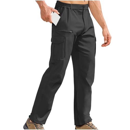 Men's Cargo Pants Casual Button Down Straight Leg Trouser Soft Comfy Fashion Slim Fit Lounge Quick Dry Hiking Outfits