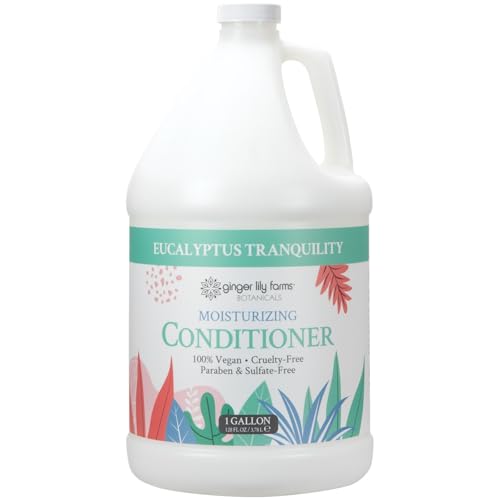 Image of Ginger Lily Farms Botanicals Conditioner, 128oz, Eucalyptus Tranquility | 100% Vegan & Cruelty-Free | Moisturizing Conditioner for All Hair Types | Refill Size