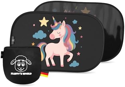 Sonnenschutz Auto Baby & Kinder • ZERTIFIZIERTER UPF50+ UV-Schutz • DEKRA geprüft & KBA-zugelassen • Nachhaltiges & hochwertiges GSM105+ Nylon • Sonnenblende Seitenscheibe • Motiv