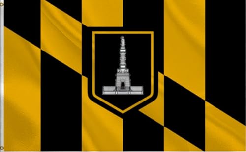 HVATLTL Baltimore City Flag 4x6FT,Heavy Duty 100D Polyester Flag, Vivid Colors,Flags Banners with 2 Brass Grommets for Indoor Outdoor. (Baltimore, 4x6ft)