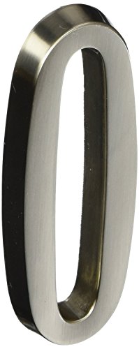 Distinctions by Hillman 843280 4-Inch Die Cast Self-Adhesive House Address, Brushed Nickel, Number 0