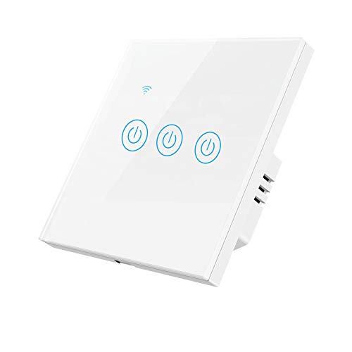 Smart home Lichtschalter In-Wall Ouchscreen-Schalter Arbeitet mit Alexa und Google Home Sprachsteuerung App Fernbedienung Timing-Funktion Alexa Schalter(3 Weg) Cover
