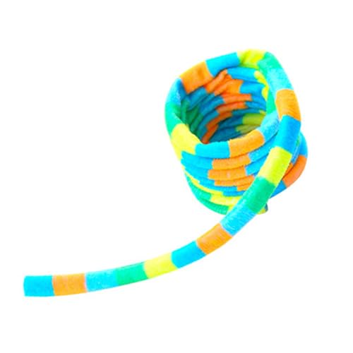 インタラクティブレインボーストライプ伸縮性春猫おもちゃ好奇心をエンゲージし、好奇心をカバーする安全なぬいぐるみ付き