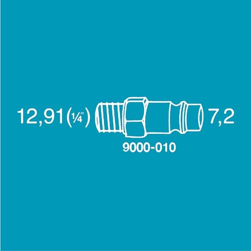 HAZET spiral hose 9040-7 I highly flexible polyurethane hose with 7.203.41 ft length, 12.3.58 in air connection thread and 10 bar working pressure