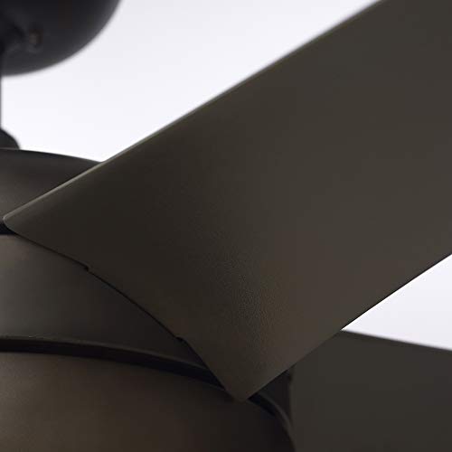 Luminance Midway Eco Led Ceiling Fan With Light And Remote | Dimmable 54 Inch Fixture With Dc Motor | Contemporary 5 Blade Design With Downrod Mount For Hanging, Oil Rubbed Bronze #TOP2