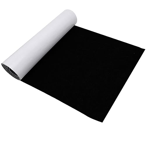 Gohytal 40 x 220cm Feutrine Autocollante, Noir Rouleau Feutrine Adhésives, 1mm D'éPaisseur Tissu Autocollant Reparation, Feutrine pour Boîte - Cadeau, Cadre...