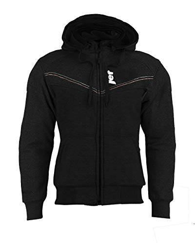 Jet Motorrad Motorradjacke Kevlar Hoodie Aramid Verstärktes Futter Baumwolle (Schwarz, XL)