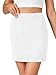 LYANER Women's Bodycon Mini Skirt High Waist Slim Fit Zipper Basic Short Pencil Skirt White Large