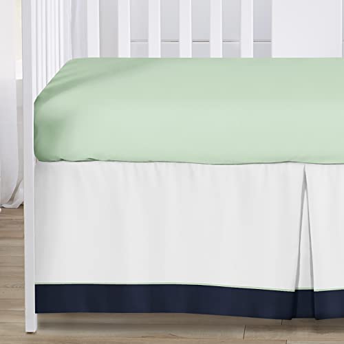 Sweet Jojo Designs Navy Blue Woodland Deer Boy Baby Crib Bedding Set For Infant Nursery Room Quilt, Fitted Sheet, Skirt, Diaper Stacker - 5Pc - Mint Green And Grey Woodsy Forest Arrow #TOP3