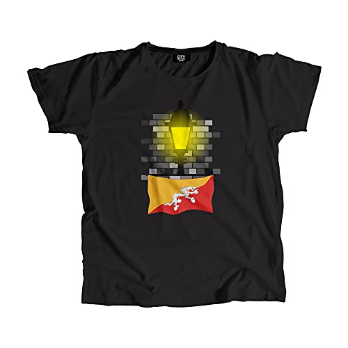T-shirt Bhutan Street Lamp Bricks pour homme et femme en coton