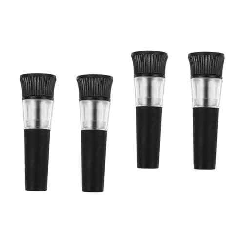 HOLIDYOYO 2 Juegos Corcho Cerveza Dispensar Dispensador Bola Boquillas Vacío Enfriador De Vino Botella De Agua Vara Bomba Aireador Zapatillas Reutilizable Jugo Black El Plastico 2 Piezas * 2