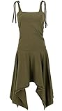 Einheitsgröße: 36/38 GURU SHOP Wandelbares Goa Kleid, Psytrance Festival Kleid. Pixi Rock, Damen, Olivgrün, Baumwolle, Size:36, Lange & Midi-Kleider Alternative Bekleidung