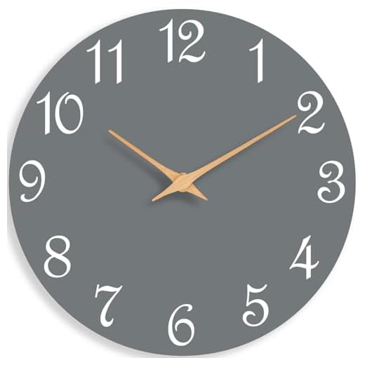 Wall Clock, 10 Inch Modern Wall Clocks Battery Operated, Silent Non Ticking Clock Decorative for Kitchen, Living Room, Bathroom, Office, Bedroom(Gray)
