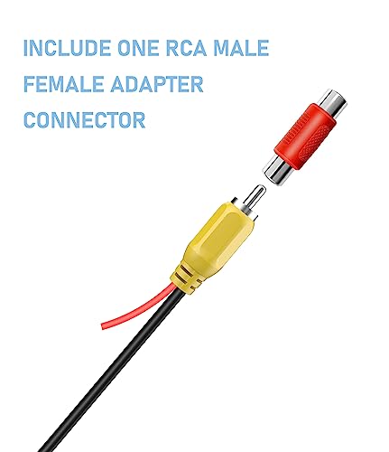 Image of RCA Plug to 4PIN Adapter Cable, 4Ft Connector Backup Camera to Dashcam Cord | Backup Camera Video Cable CVBS RCA Male Connector to 4P Female Adapter Wire，Rear View Camera Video to Mirror Cam Cable