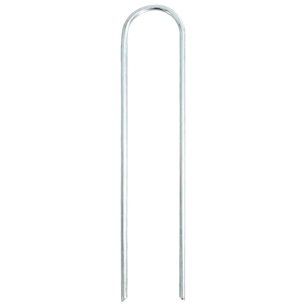 Mangloder - Ancoraggio a forma di U, 15 x 3, in acciaio zincato, robusto e durevole, per giardino, campeggio, picchetti per tenda, tiranti, pellicole protettive, fissaggio per cavi, resistente alle