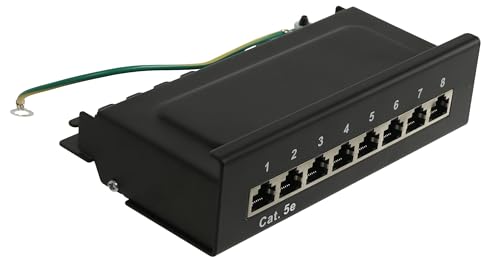 Produktbild RED4POWER CAT.5e Patchpanel R4-N107S, 8-fach, schwarz
