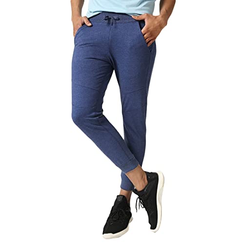 Image of Bewakoof Men's Solid Regular Fit Cotton Blend Joggers