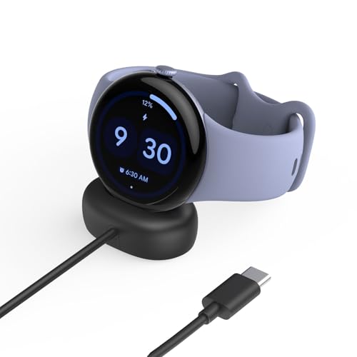 Image of Charger for Google Pixel Watch 4, 5W Fast Replacement Charging Dock Cable for Pixel Watch 4 (41mm /45mm) Black