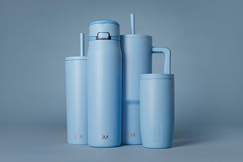 Image of Simple Modern 40 oz Trek Tumbler with Handle and Straw Lid | Cup Holder Friendly Insulated Stainless Steel Travel Mug | Snow Day