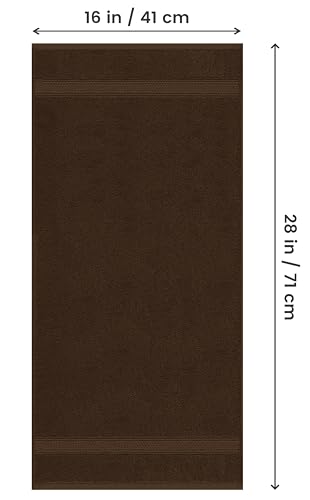 Image of Utopia Towels 6 Pack Premium Hand Towels Set, 16 by 28 inches, 100% Ring Spun Cotton, Ultra Soft and Highly Absorbent 600GSM Towels for Bathroom, Gym, Shower, Hotel, and Spa, Dark Brown