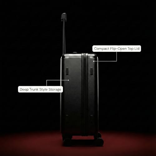 Image of WNTR Dawn X Medium Luggage 75L, Lightweight Hard Shell Carry On Trolley Bag with TSA Lock, 360 Spinner Wheels, Lightweight Trolley Bags for Travel (Obsidian Black)