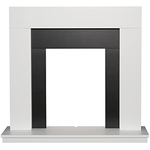 Adam Malmo 39 Inch White & Black Fireplace Cover