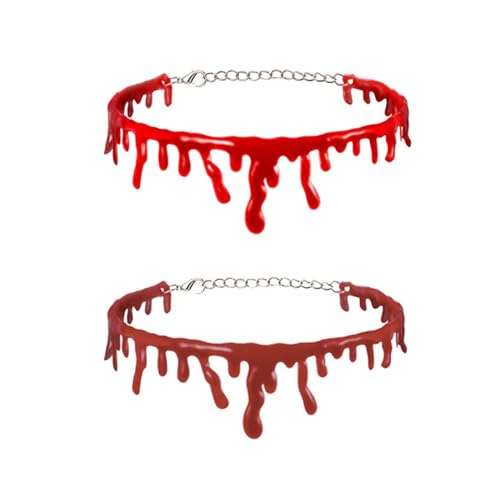 Dreuyet 2-Pack Blood Drip Choker Set (Value)