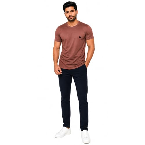 Image of NINQ Half Sleeve Tshirt for Men | Round Neck Regular Tshirt | Breathable Mesh Dotted Stylish T-Shirt | Sports Wear Casual Tee for Gym, Running & Daily Comfort