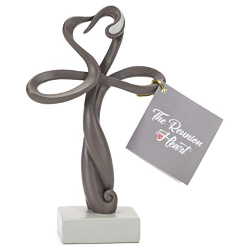 Dicksons The Reunion Heart Memorial Soft Chestnut Resin Stone Tabletop Cross Figurine
