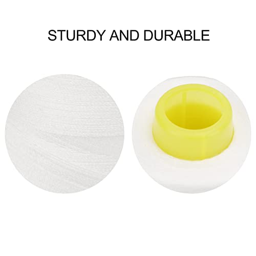 Set de 4 hilos serger blancos de poliéster para coser miniatura 5
