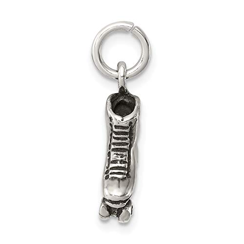 Sterling Silver Antiqued Roller-skate Charm 17x10mm2