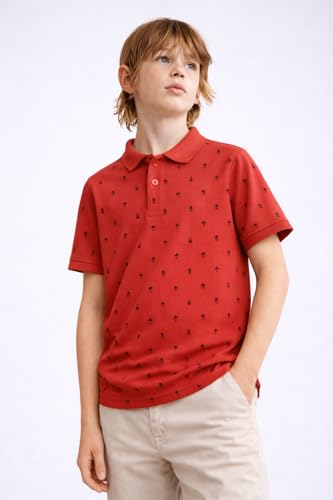 Image of Alan Jones Clothing Boy's Cotton Regular Fit Polo T-Shirt