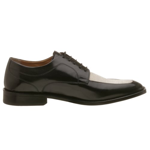 Image of Florsheim Men's Norton Linen Moc Toe Oxford,Blk Lthr /Linen Plug,8.5 EEE