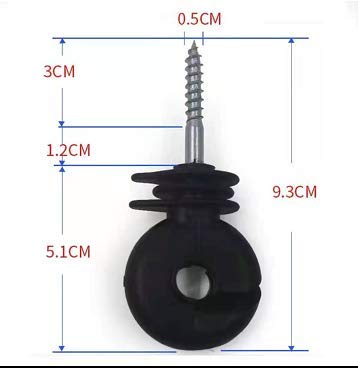 Ring Insulator Black Electric Fence Insulator Screw-In 50Pack Applicable To Agricultural Fences Meadow Fence Wood Post Accessory #TOP8