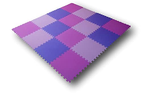 Kit 12 Placas Tapete Tatame EVA 50x50x1cm 10mm Cores de Menina