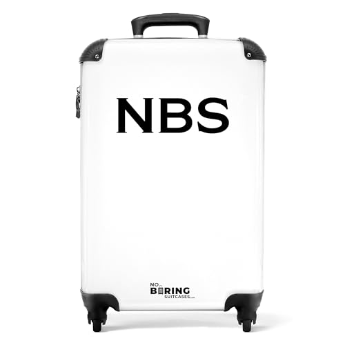NoBoringSuitcases.com Maleta de Viaje Cabina Personalizada, Trolley Con Ruedas, Equipaje de Mano, 10kg, Liso - Blanco, 55x40x20 cm