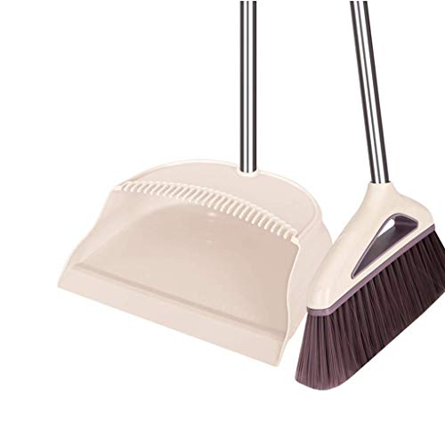 Besen- und Kehrschaufel-Set, Lobby-Besen mit langem Stiel, selbstreinigend mit Kehrschaufelzähnen, ideal für den Einsatz zu Hause, in der Küche und im Büro