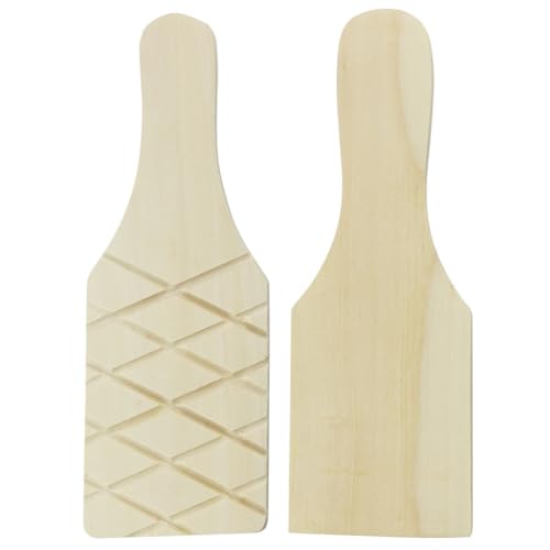 STOBOK Ceramics Tools-Unfinished Wood Paddle Pottery Supplies Wood Carving Tools Smooth Paddles Sculpture Modeling Board for Art Crafts 2pcs