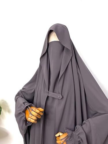 Image of NAZNEEN Saudi Jilbab Full Length and Noise Pc MATT NIDA Fabric with extra panel to cover face